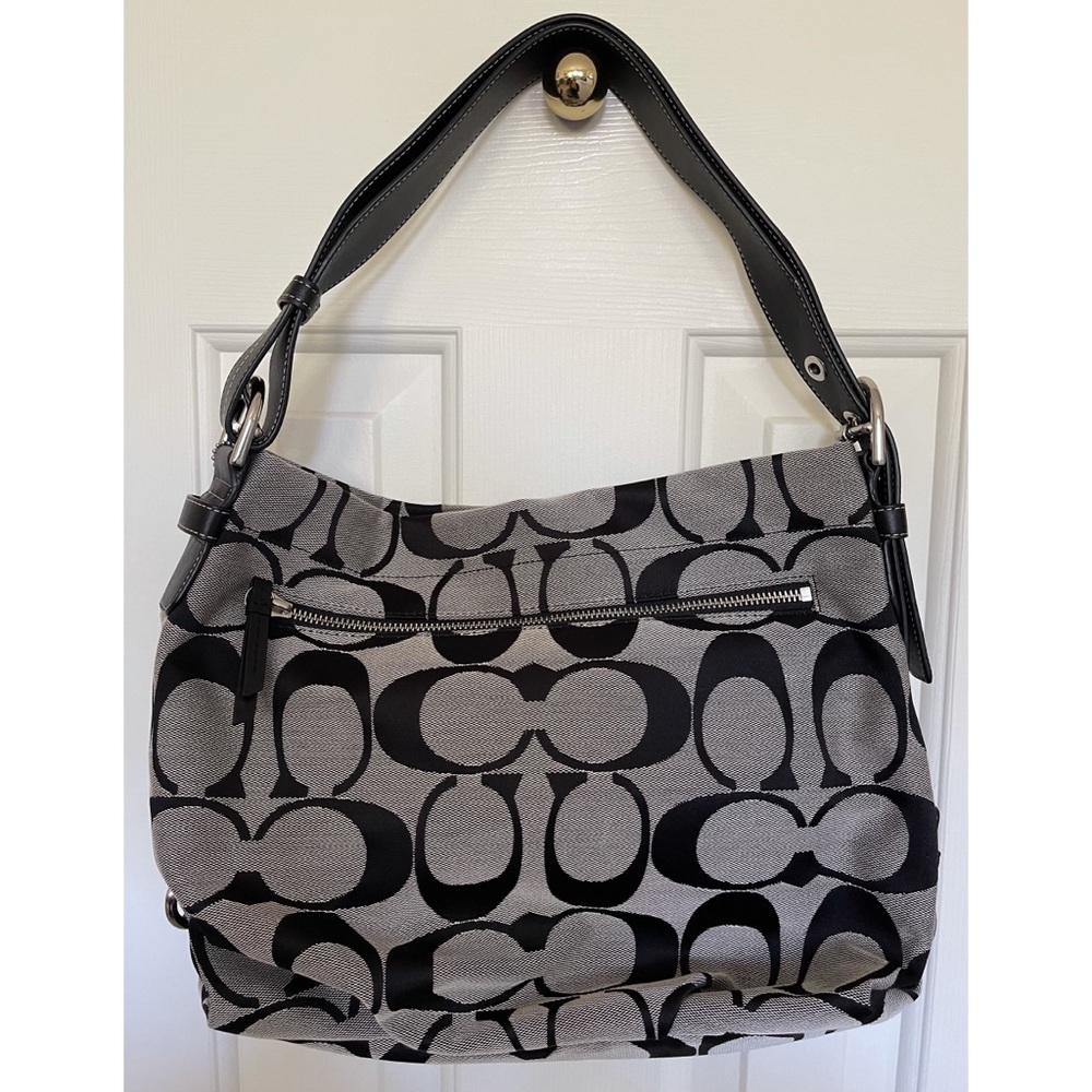 BRAND NEW never used NWOT COACH black hobo signature handbag purse - Picture 2 of 3